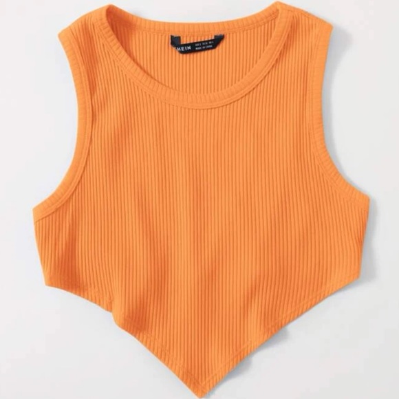 SHEIN Tops - Asymmetrical Hem Rib-Knit Crop tank top